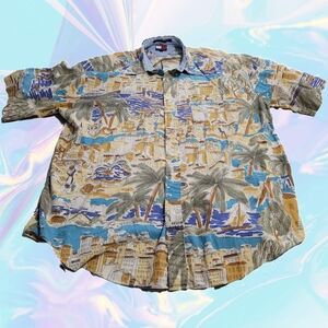 Tommy Hilfiger Buttown Down Hawaiian Shirt - XL 100% Cotton